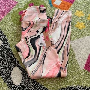 Justice Pink Marble Athletic Leggings Size M